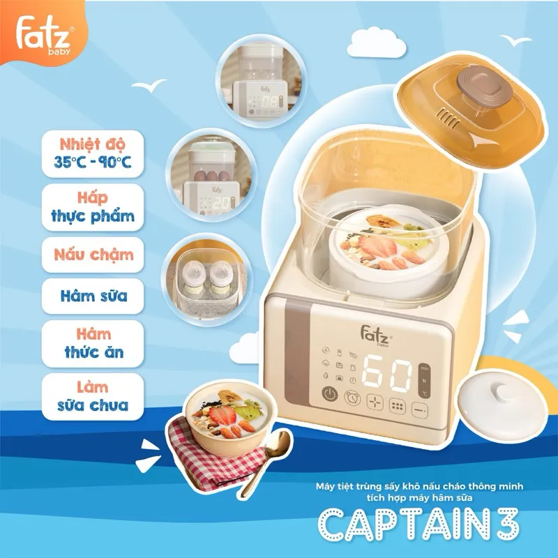 Ảnh Máy tiệt trùng sấy khô nấu cháo thông minh tích hợp máy hâm sữa Captain 3 FATZBABY FB4326SL 4