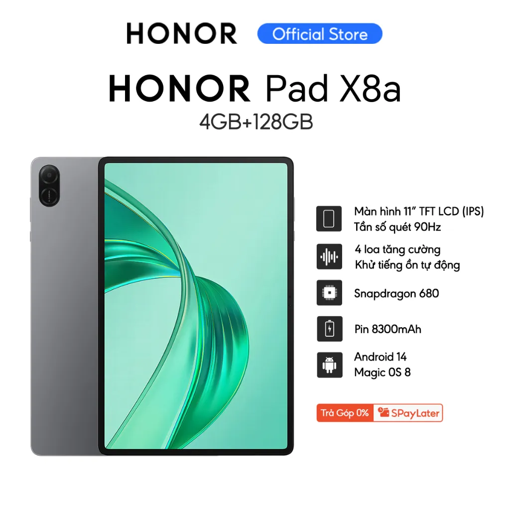Ảnh Máy tính bảng HONOR Pad X8a 4GB+128GB | Màn hình TFT LCD 11" 90Hz | Pin 8300mAh | BH 13 tháng 2