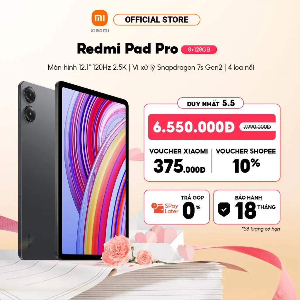 Ảnh Máy tính bảng Redmi Pad Pro (8+128GB) | Màn hình 12,1" 120Hz 2,5K | SD 7sGen2 | Pin 10000mAh 1