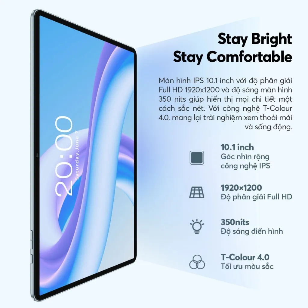 Ảnh Máy Tính Bảng Teclast M50 Plus Tablet 8GB/128GB | Màn hình 10.1inch | Chip MediaTek G85 |7000mAh 2