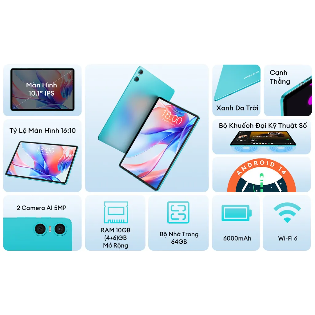 Ảnh Máy Tính Bảng Teclast P30 10GB(4+6)/64GB| HD 11” | 6000mAh | Nano Sim | 2 Loa Kép | Hàng Chính Hãng 2