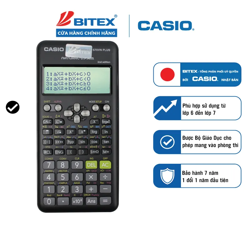 Ảnh Máy tính Casio FX-570VN Plus New (2nd Edition) dành cho học sinh cấp 2 và cấp 3 chuyên dụng phòng thi và thi đại học 1