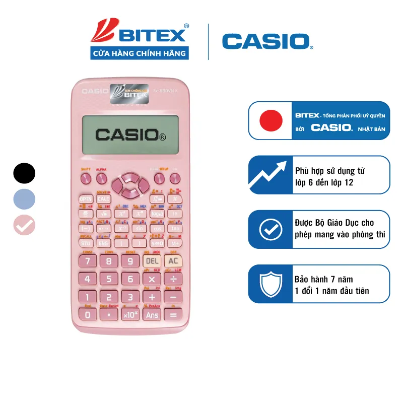 Ảnh Máy Tính Casio Fx-580VN X Sắc Màu - Hồng Trẻ Trung 1