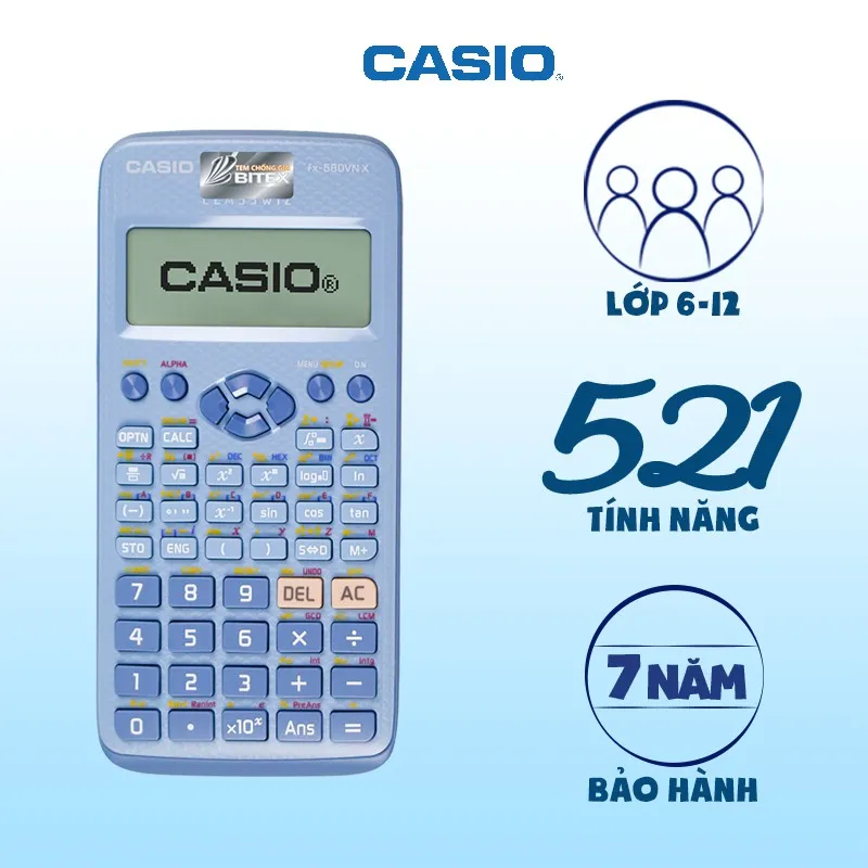 Ảnh Máy Tính Casio FX-580VN X Sắc Màu - Xanh Cá Tính 3