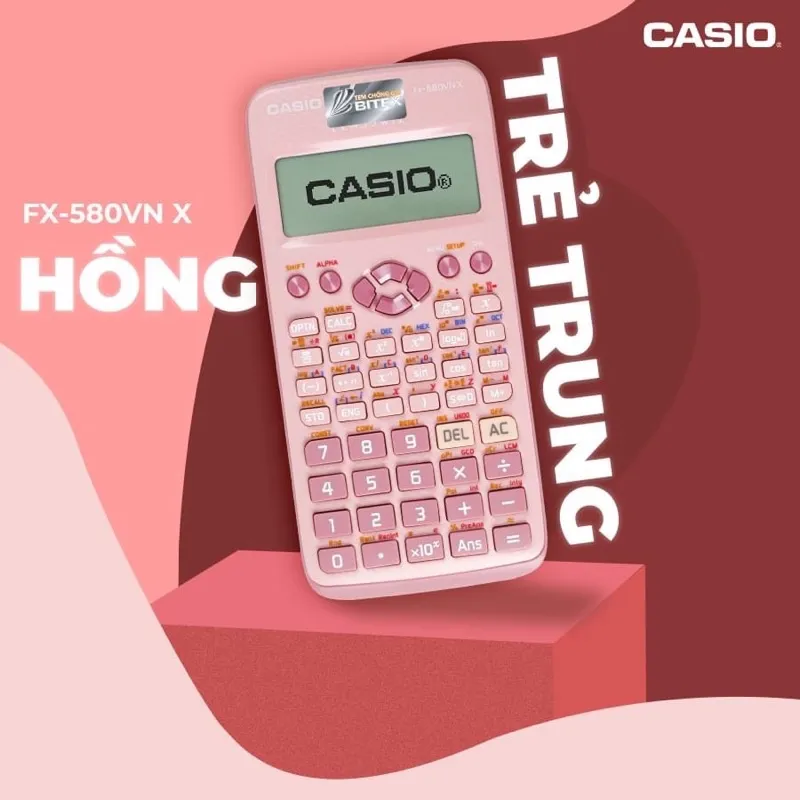 Ảnh Máy Tính Casio Fx-580VN X Sắc Màu - Hồng Trẻ Trung 4