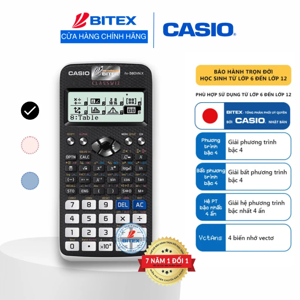 Ảnh Máy tính Casio Fx-880BTG dành cho cấp III được mang vào phòng thi THPT bảo hành chính hãng 7 năm, 1 đổi 1 1