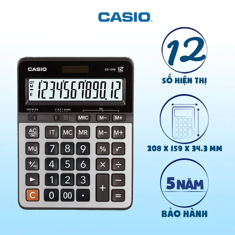 Ảnh Máy tính Casio GX-120B chính hãng dành cho văn phòng cửa hàng hoặc shop bán hàng 1