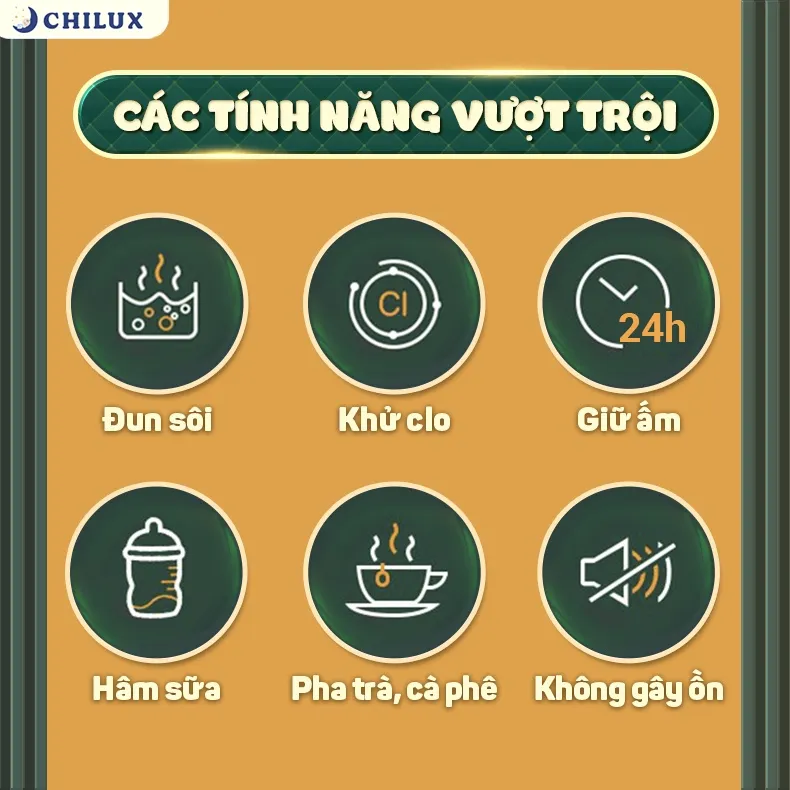 Ảnh Máy đun nước pha sữa CHILUX đa năng, hâm sữa đúng nhiệt độ, giữ ấm suốt 24H, đun nước khử clo 2