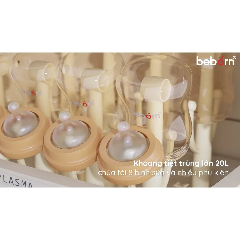 Ảnh Máy úp bình sữa (tiệt trùng/sấy khô/khử mùi/bảo quản) UVC công nghệ PLASMA Plastio 2 BEBORN SBP02HB 3