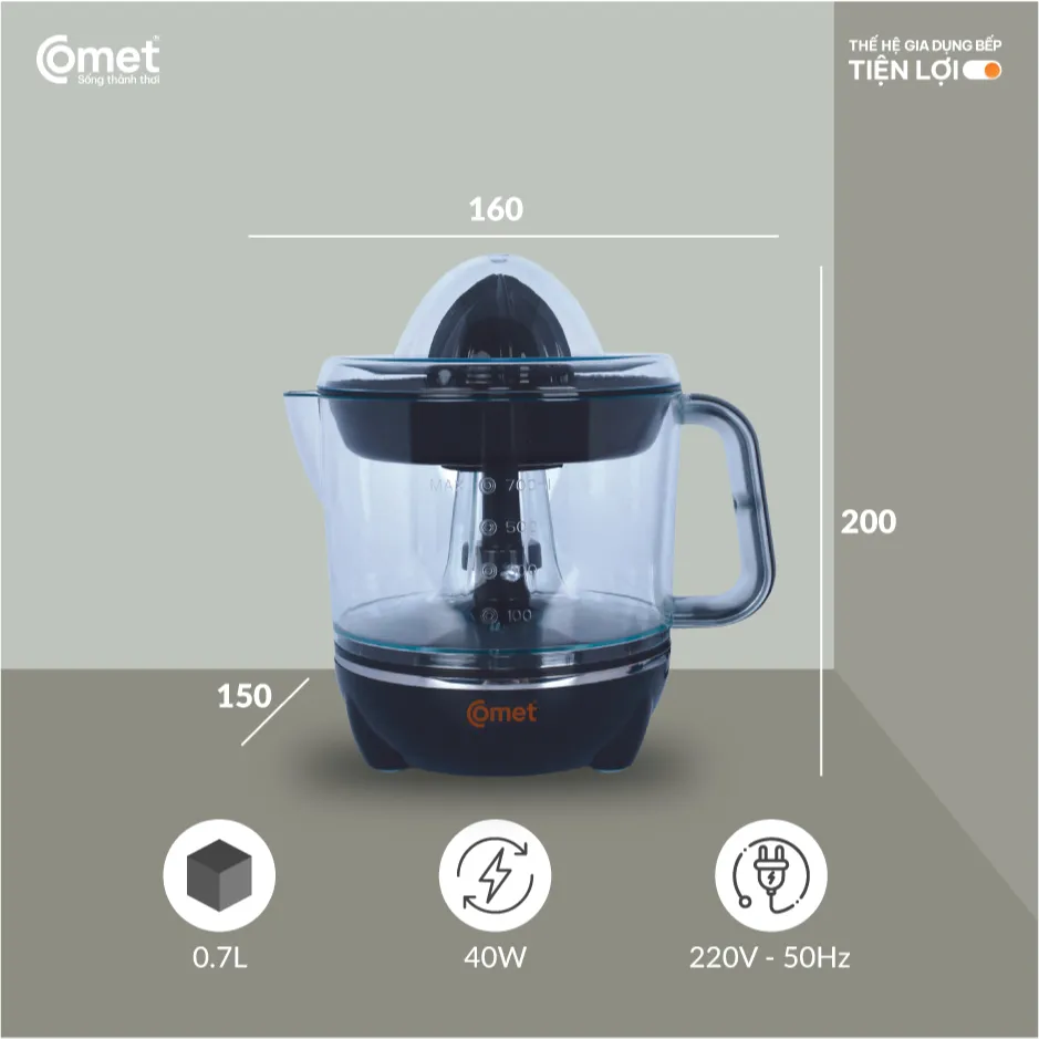 Ảnh Máy vắt cam 0,7L COMET - CM9924 4