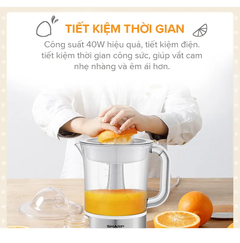 Ảnh Máy Vắt Cam Sharp EJ-J415-WH Dung Tích 1.5L ( Màu Trắng) 3