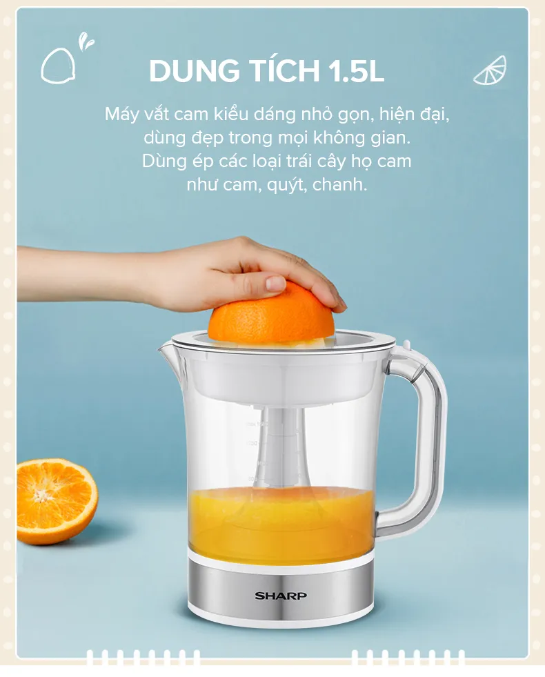 Ảnh Máy Vắt Cam Sharp EJ-J415-WH Dung Tích 1.5L ( Màu Trắng) 4