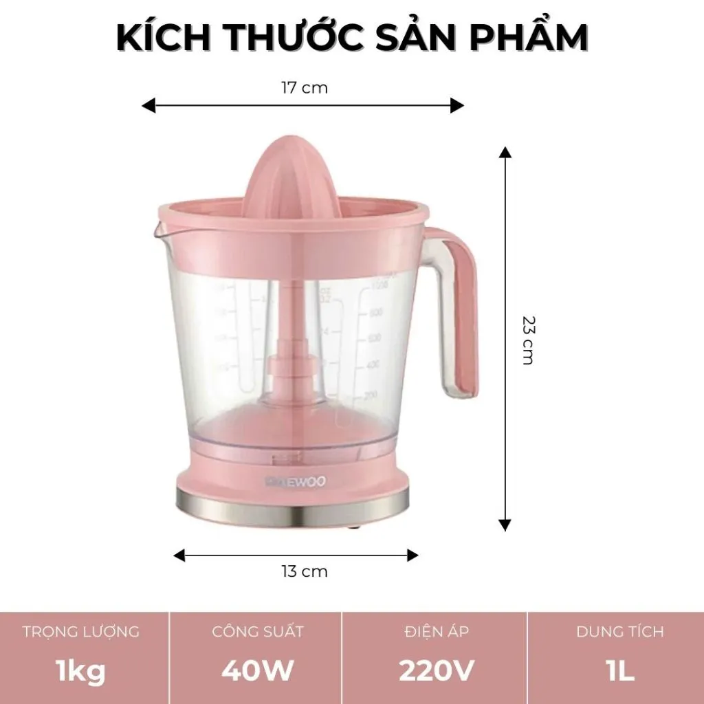 Ảnh Máy vắt cam tự động Daewoo DEM-JK533 dung tích 1 lít, công suất 40w, bền bỉ, bảo hành 1 năm 3