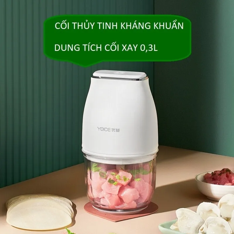 Ảnh Máy xay ăn dặm, tỏi ớt, rau củ quả đa năng YOICE 300ml, 3 lưỡi dao sắc bén giúp thực phẩm nhanh nhuyễn [HÀNG CHÍNH HÃNG] 1