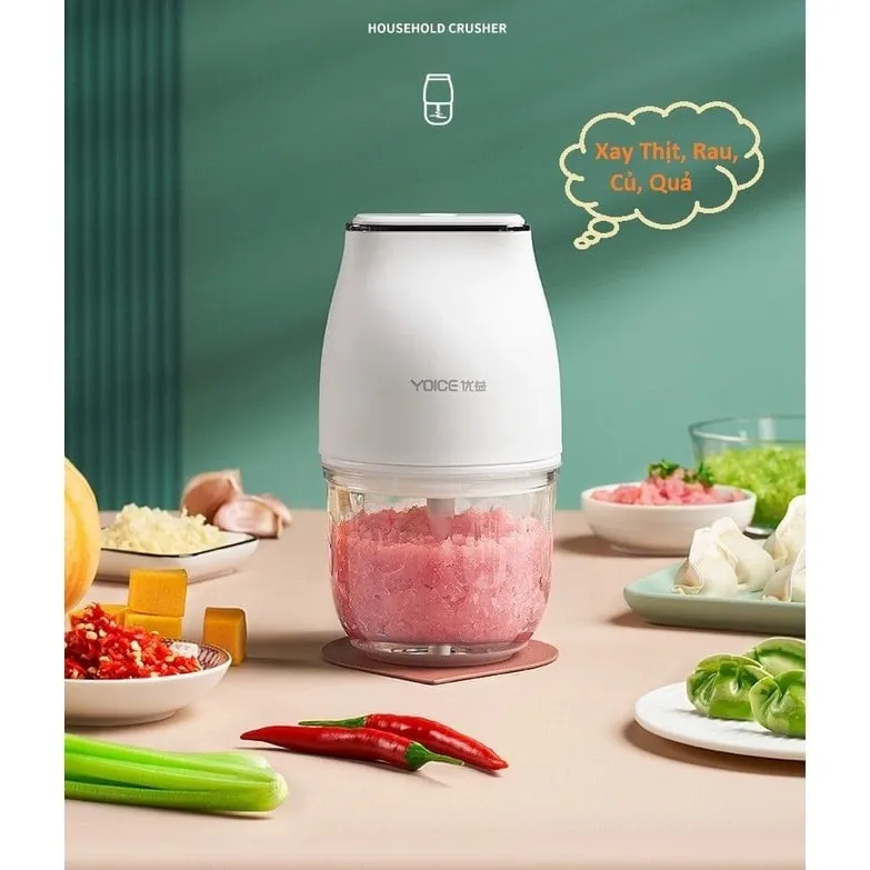 Ảnh Máy xay ăn dặm, tỏi ớt, rau củ quả đa năng YOICE 300ml, 3 lưỡi dao sắc bén giúp thực phẩm nhanh nhuyễn [HÀNG CHÍNH HÃNG] 3