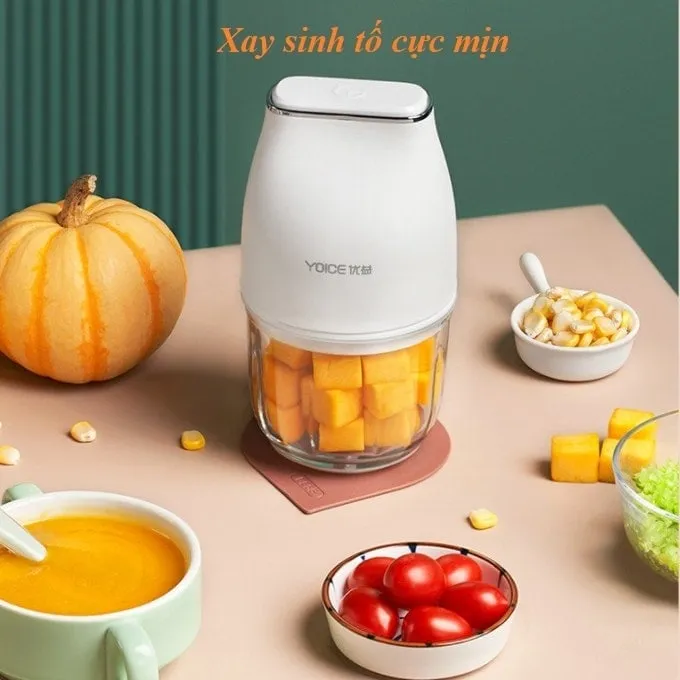 Ảnh Máy xay ăn dặm, tỏi ớt, rau củ quả đa năng YOICE 300ml, 3 lưỡi dao sắc bén giúp thực phẩm nhanh nhuyễn [HÀNG CHÍNH HÃNG] 4