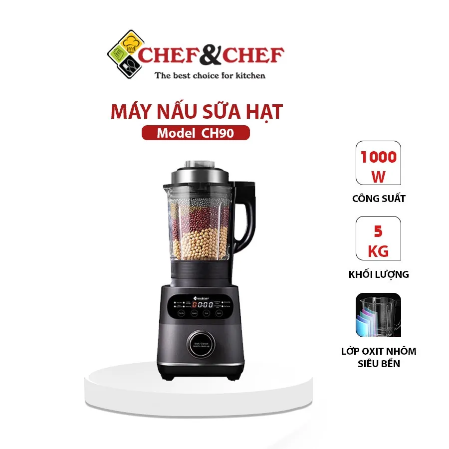 Ảnh Máy Xay Nấu Sữa Hạt Đa Năng CHEF&CHEF CH90 – Bảng Điều Khiển Tiếng Việt, Xay Nhuyễn Dễ Dàng 3