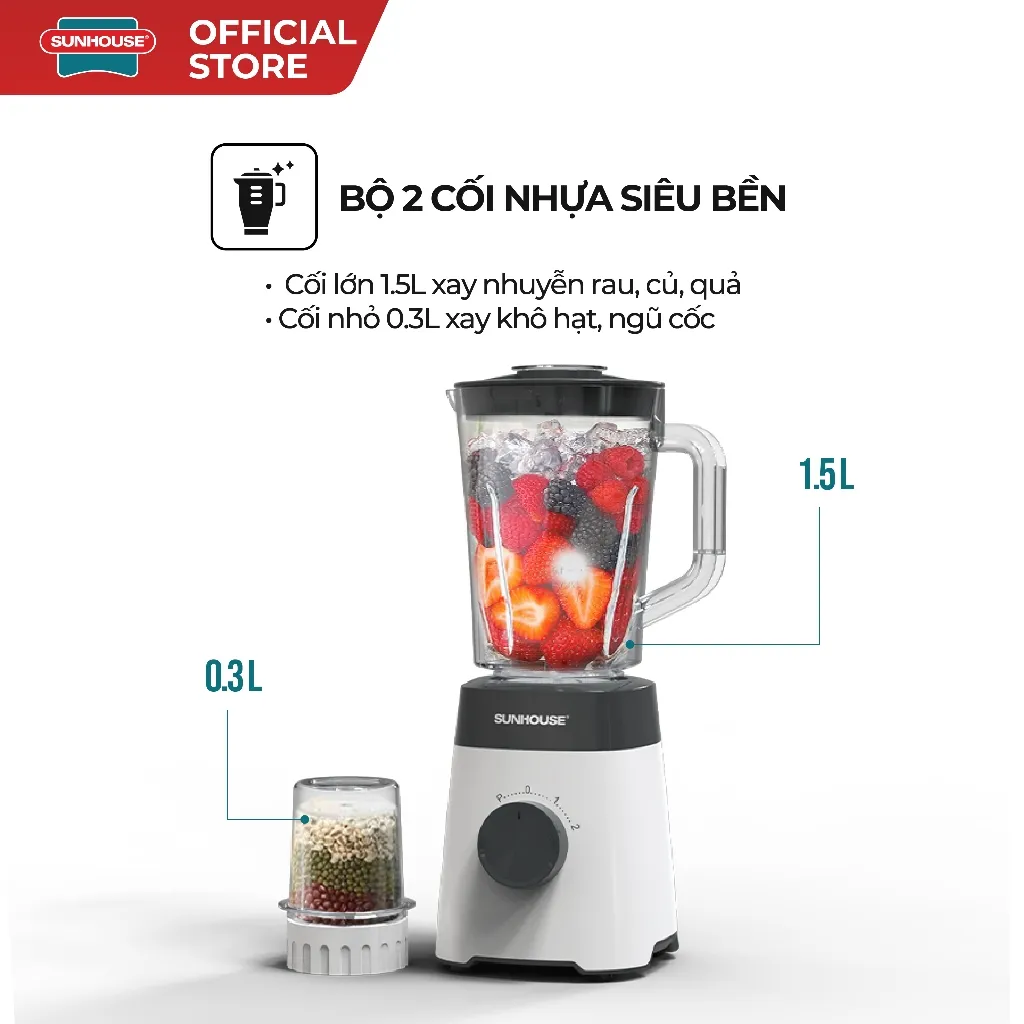 Ảnh Máy xay sinh tố đa năng Sunhouse SHD5114 - Công suất 450W - Lưỡi dao Inox sắc bén - 3 chức năng - Hàng chính hãng 3
