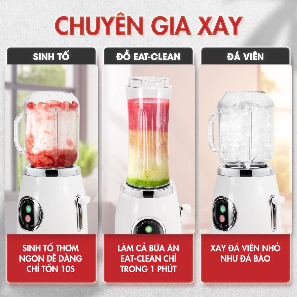 Ảnh Máy Xay Sinh Tố Đa Năng Masuto Blender Chuyên Say Các Món Healthy Eat Clean Mua 1 Tặng 1 3