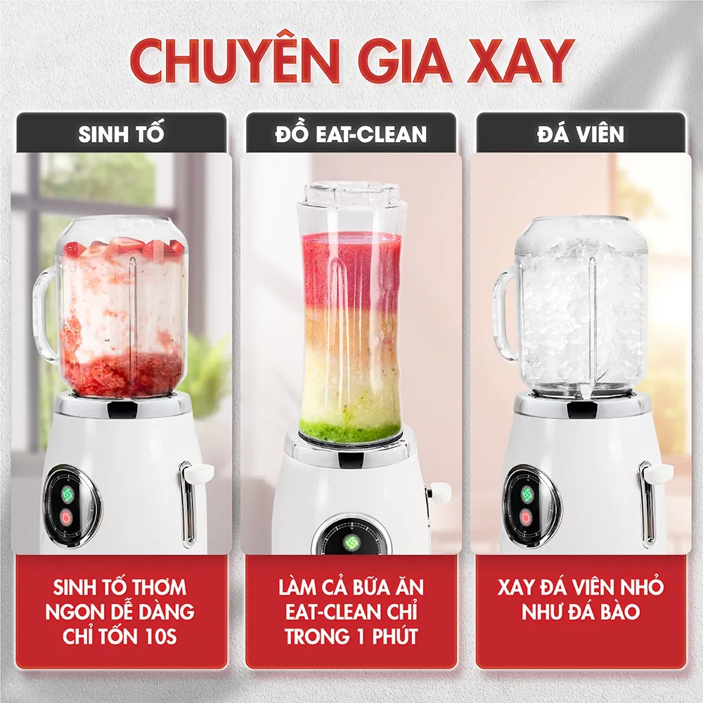 Ảnh Máy Xay Sinh Tố Đa Năng Masuto Blender Chuyên xay Món Healthy Eat Clean Mua 1 Tặng 1, bảo hành 12 tháng 3