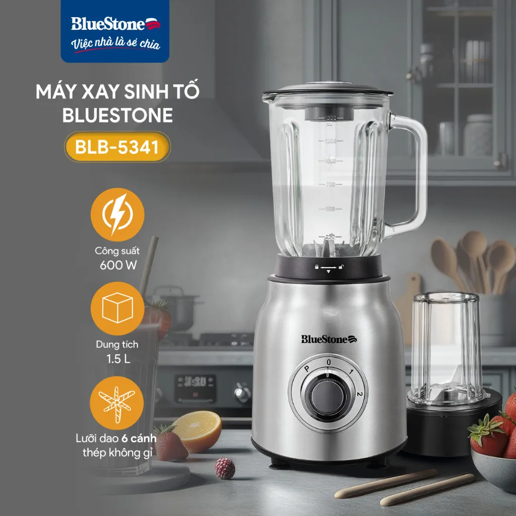 Ảnh Máy Xay Sinh Tố BlueStone BLB-5341 - 1.5 Lít - 600W - Cối Thủy Tinh 1
