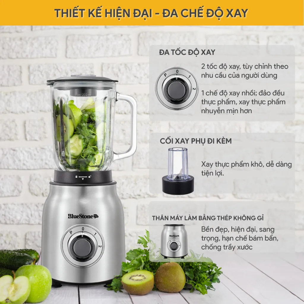 Ảnh Máy Xay Sinh Tố BlueStone BLB-5341 - 1.5 Lít - 600W - Cối Thủy Tinh 4