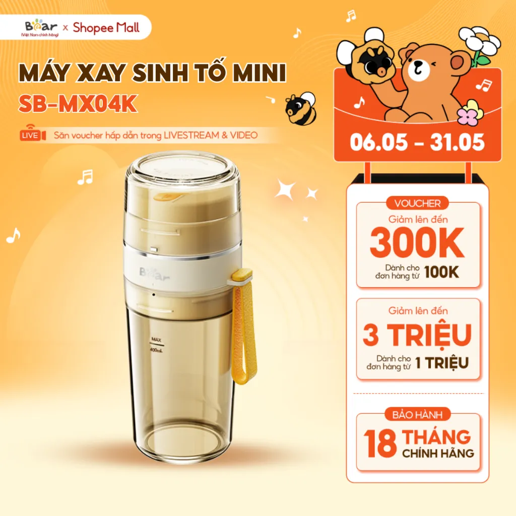 Máy Xay Sinh Tố Cầm Tay Bear SB-MX04K: Đánh Giá Chi Tiết, Giá Tốt