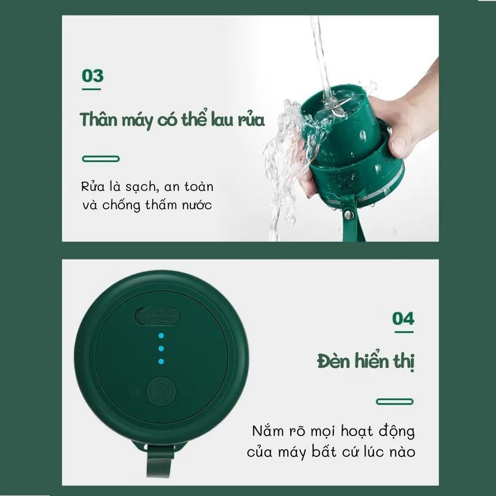 Ảnh Máy xay sinh tố Jiashi DELADEP cầm tay mini 6 lưỡi đa năng dung lượng pin lớn 3000mAh xay hoa quả, thực phẩm MXS02 4