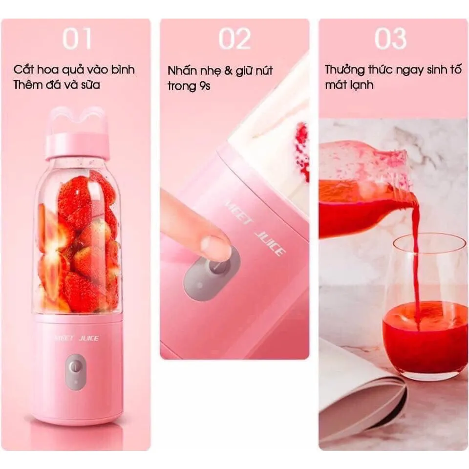Ảnh Máy xay sinh tố, rau củ cầm tay YOICE MEET JUICE 500ml, 4 lưỡi dao sắc bén cực nhuyễn [HÀNG CHÍNH HÃNG] 2
