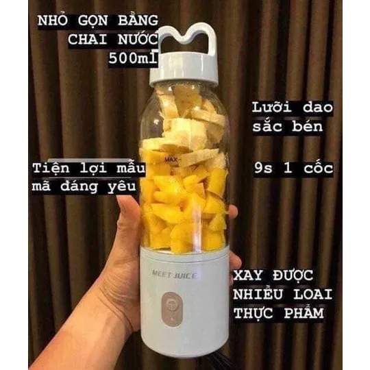 Ảnh Máy xay sinh tố, rau củ cầm tay YOICE MEET JUICE 500ml, 4 lưỡi dao sắc bén cực nhuyễn [HÀNG CHÍNH HÃNG] 3