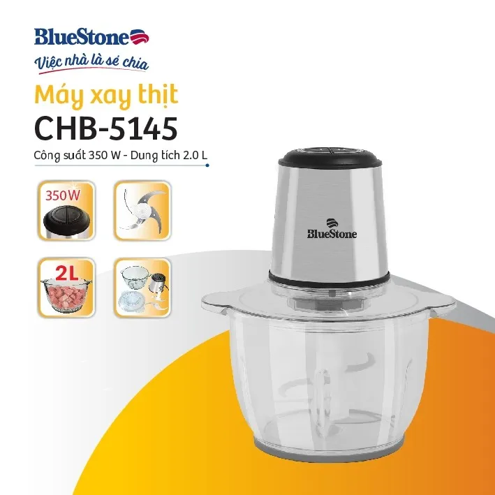 Ảnh Máy Xay Thịt 2 Lưỡi Dao Kép 2 Lít BlueStone CHB-5145 1