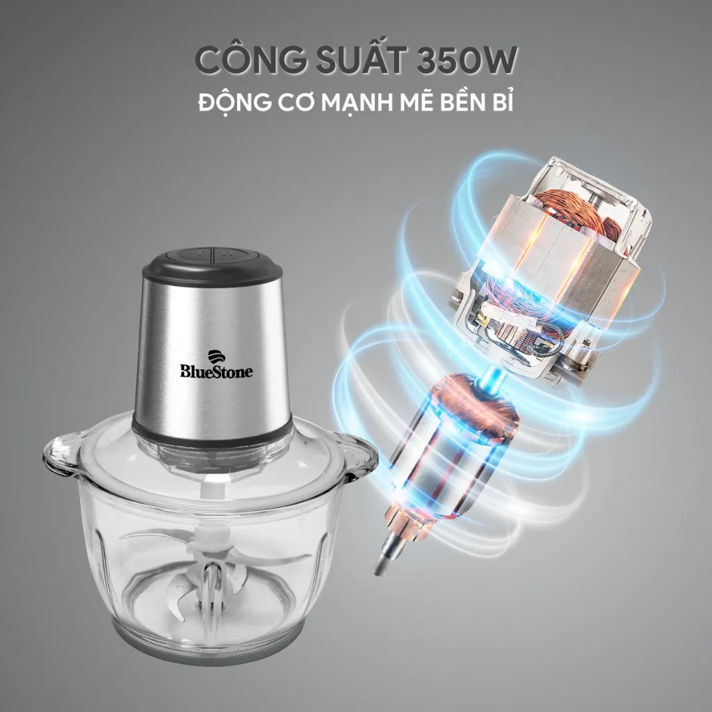 Ảnh Máy Xay Thịt 2 Lưỡi Dao Kép BlueStone CHB-5145 - 2 Lít - 350W - Cối thủy tinh 3
