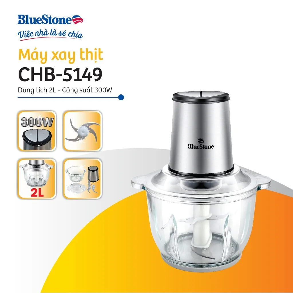 Ảnh Máy Xay Thịt 2 Lưỡi Dao Kép 2L BlueStone CHB-5149 1