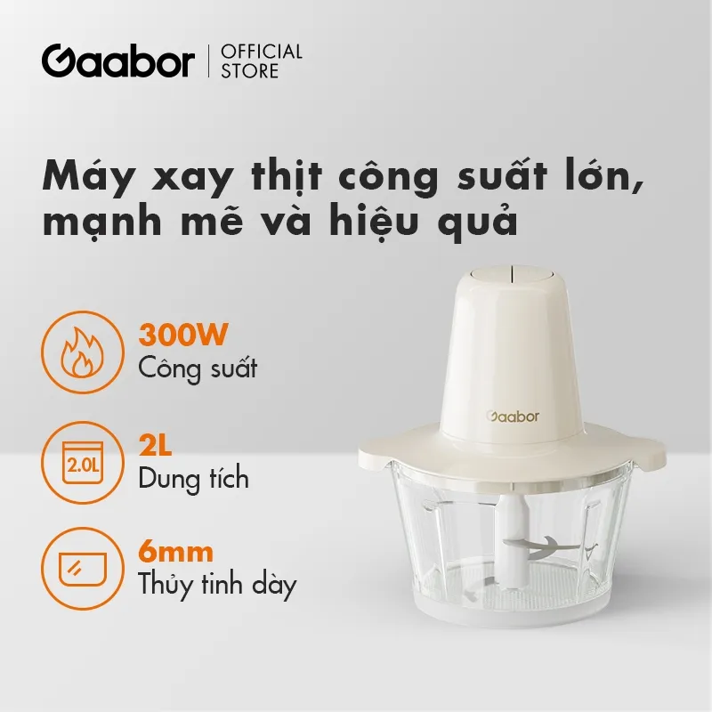 Ảnh Máy xay thịt đa năng Gaabor MG-15M01A/02A công suất 300W cối thủy tinh dao 4 lưỡi xay ăn dặm nhuyễn 4