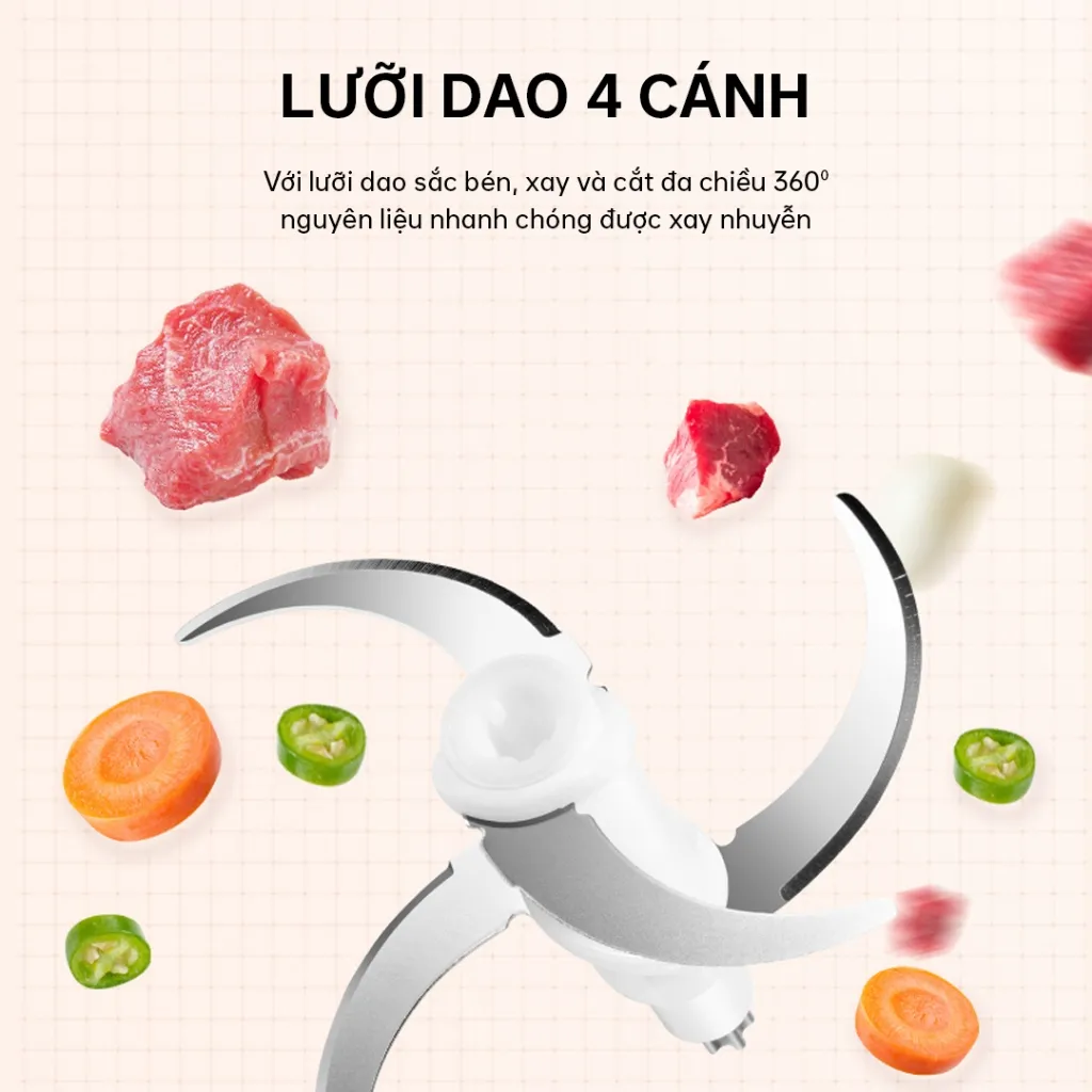 Ảnh Máy xay thịt Aqua GGS201R cối thuỷ tinh, dung tích 1.8L xay cua, thịt cá rau củ - Bảo hành 12 tháng 2