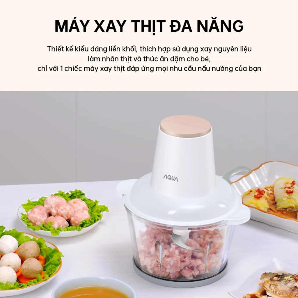 Ảnh Máy xay thịt Aqua GGS201R cối thuỷ tinh, dung tích 1.8L xay cua, thịt cá rau củ - Bảo hành 12 tháng 3