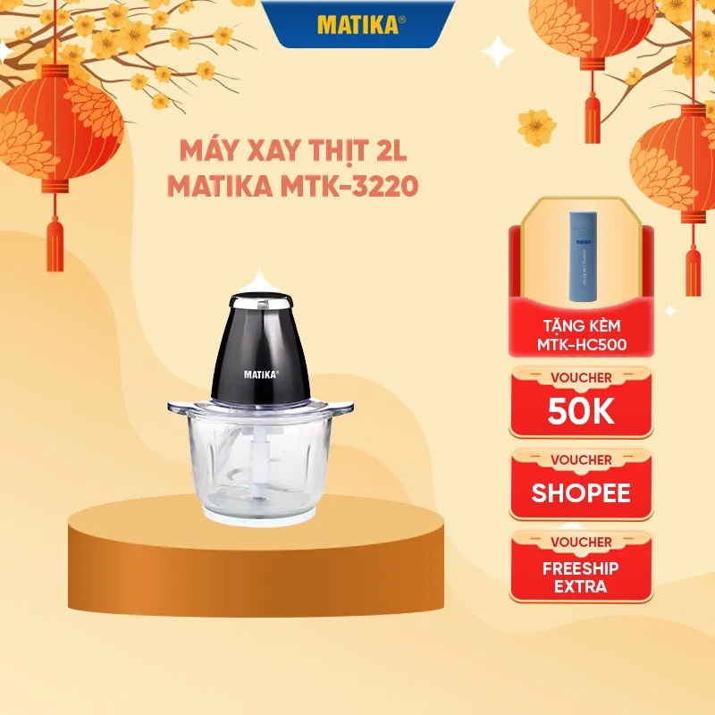 Ảnh Máy Xay Thịt MATIKA 2L Cối Thủy Tinh MTK3220 1