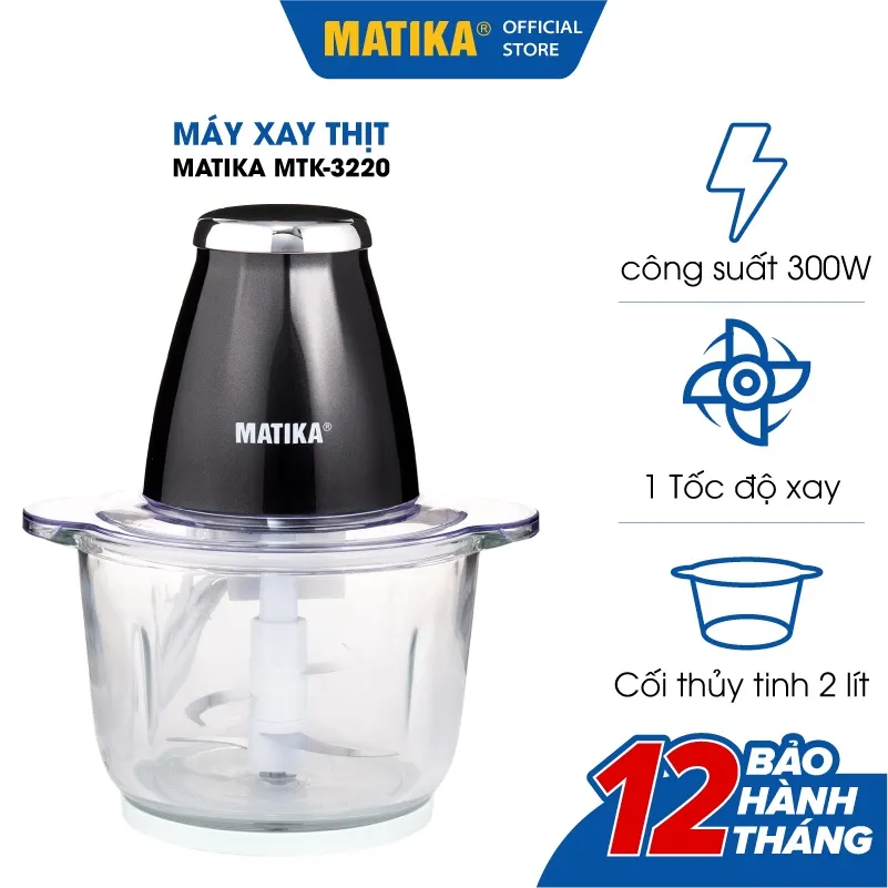 Ảnh Máy Xay Thịt MATIKA 2L Cối Thủy Tinh MTK3220 2