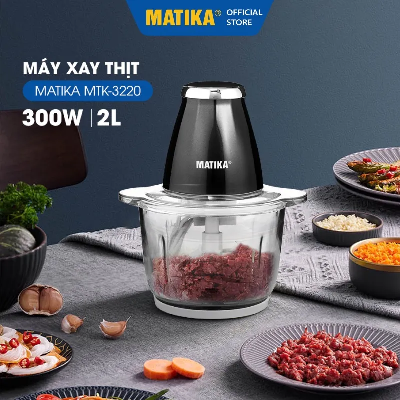Ảnh Máy Xay Thịt MATIKA 2L Cối Thủy Tinh MTK3220 3