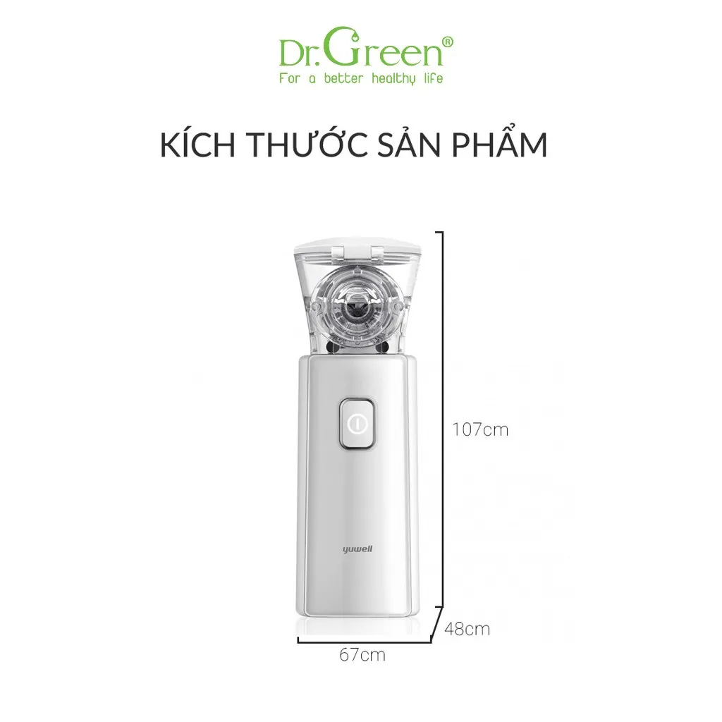 Ảnh Máy xông mũi họng cầm tay nhỏ gọn YUWELL M103 dùng xông khí dung hiệu quả | Dr.Green | 4