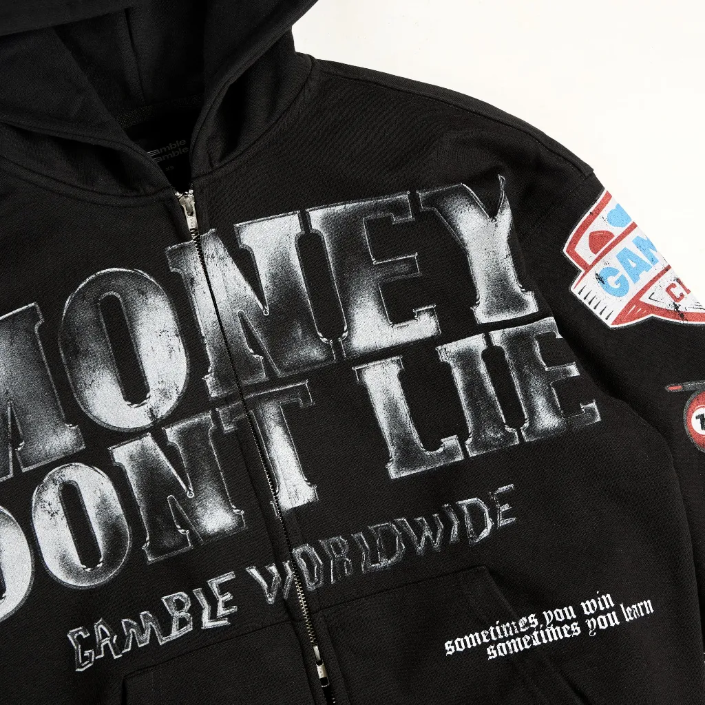 Ảnh MDL FULLZIP HOODIE / BLACK / Áo Hoodie Dây Kéo Vải Nỉ Chân Cua / GAMBLE WORLDWIDE 2