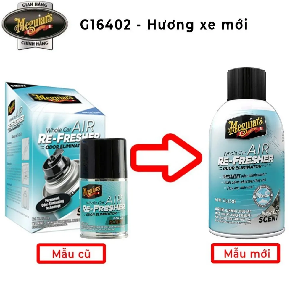 Ảnh Meguiar's Khử mùi diệt khuẩn nội thất ô tô tạo Hương xe mới (MÙI ĐẬM)- Air Refresher New Car, G16402 2