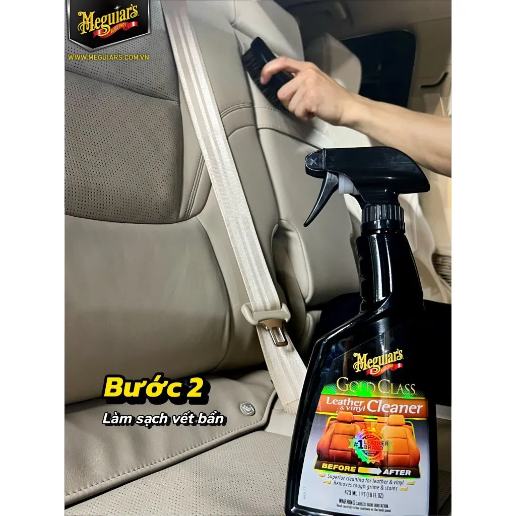 Ảnh Meguiar's Sản phẩm làm sạch da và nhựa vinyl Gold Class Leather & Vinyl Cleaner - G18516, 473ml 4