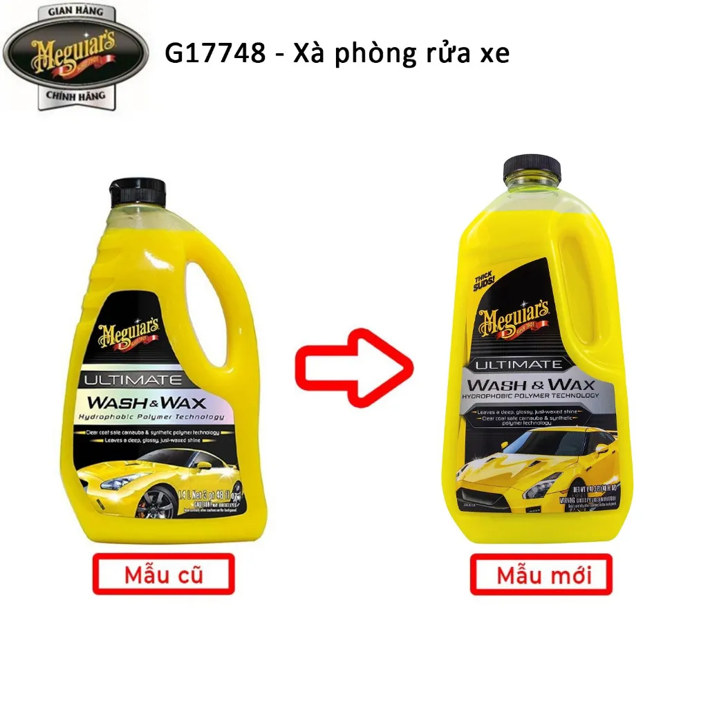 Ảnh Meguiar's Xà phòng rửa xe có chất tạo bóng dòng cao cấp Ultimate - Wash & Wax, G17748, 1,4L 2