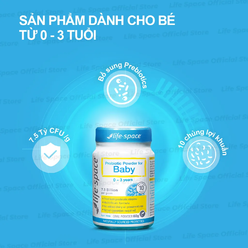 Ảnh Men vi sinh Life Space Powder For Baby giúp hỗ trợ tốt cho tiêu hóa, hỗ trợ tăng cường sức đề kháng cho bé 0-3 tuổi 60g 4