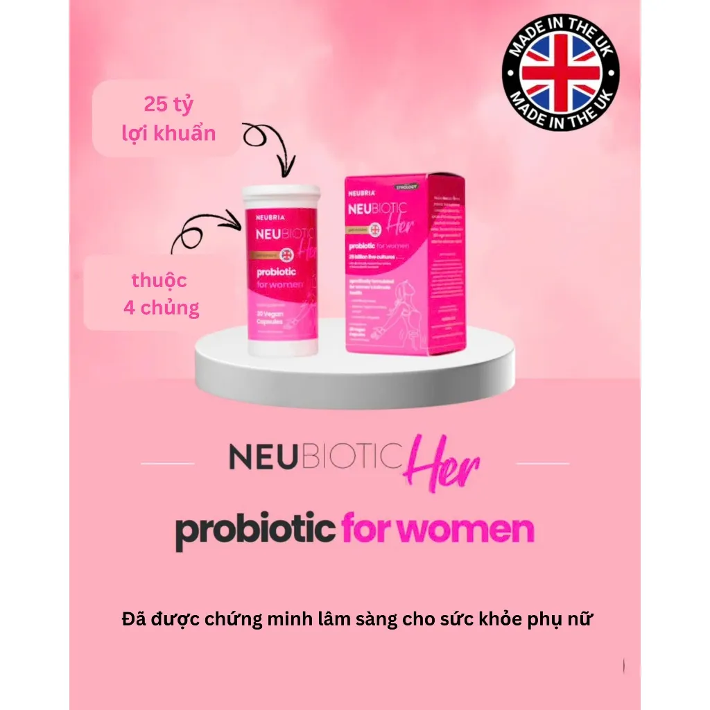 Ảnh Men vi sinh Neubiotic Her ngăn ngừa vấn đề phụ khoa, bổ sung lợi khuẩn, cải thiện hệ tiêu hoá 30 viên/ hộp - Mới 2