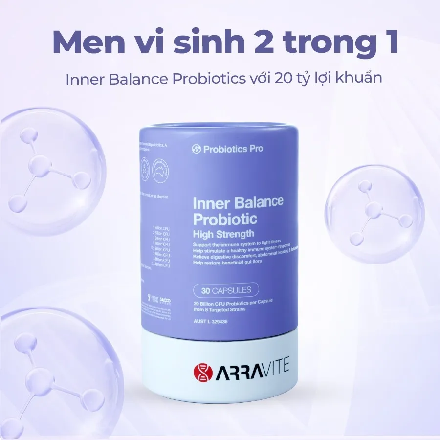 Ảnh Men Vi Sinh Phụ Nữ  Arravite Inner Balance - Viên Uống Phụ Khoa Ngăn Ngừa Ngứa Ngáy Khó Chịu Cơ Thể 1
