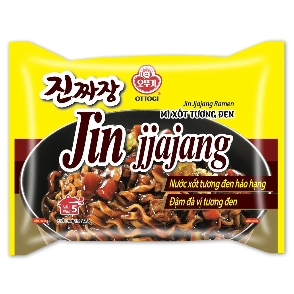 Ảnh Mì trộn xốt tương đen Jin Jjajang Ramen Ottogi gói 135g(MÌ XỐT TƯƠNG ĐEN (VN) 135g) 2