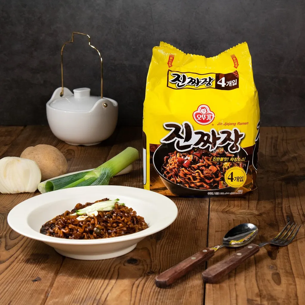 Ảnh Mì trộn xốt tương đen Jin Jjajang Ramen Ottogi gói 135g(MÌ XỐT TƯƠNG ĐEN (VN) 135g) 4
