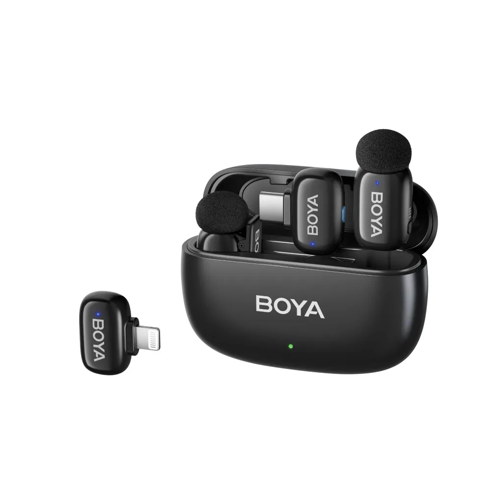 Ảnh Micro Không Dây Cài Áo Boya Mini Chống Ồn AI Thu Âm LiveStream Có Hộp Sạc 2